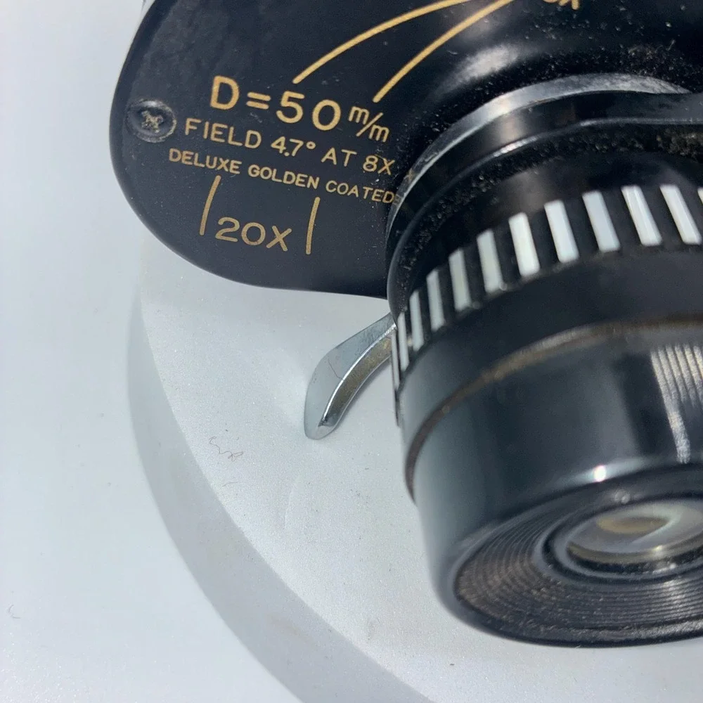 Vintage Selsi Zoom Binoculars 8-20x50mm Deluxe Golden Coated w/ Case